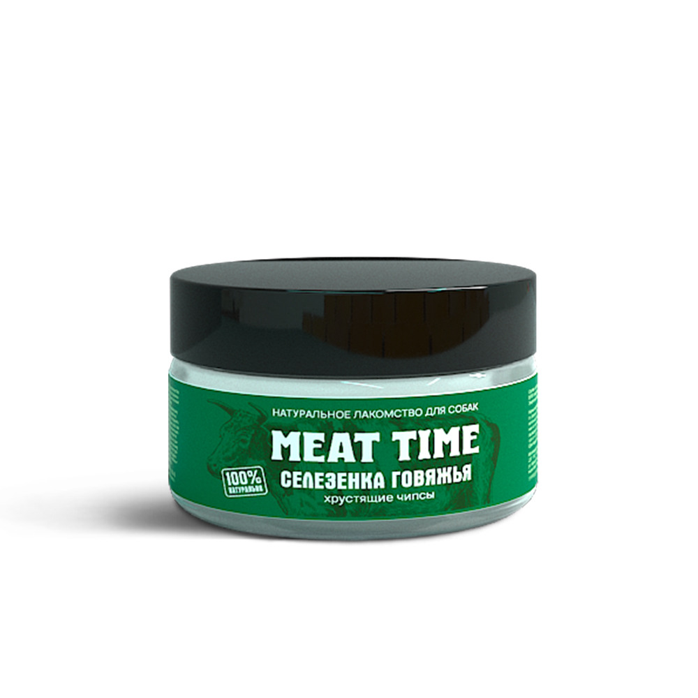 фото Лакомство meat time для собак селезенка говяжья хрустящие чипсы 40г