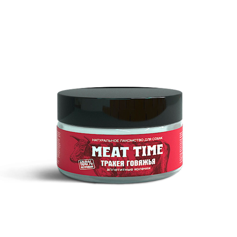 фото Лакомство meat time для собак трахея говяжья аппетитные колечки 30г