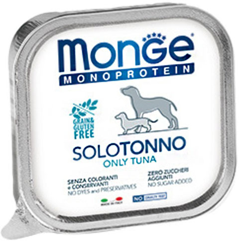 фото Консервы для собак monge monoprotein solo, монобелковые, паштет с тунцом, 24шт по 150г