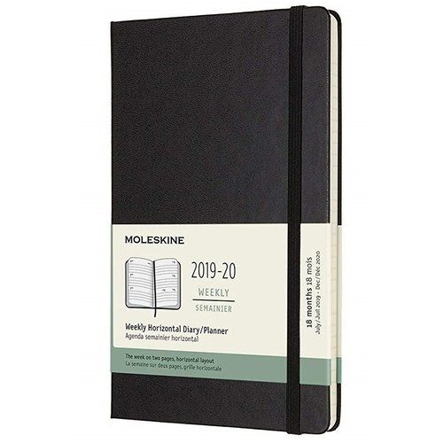 

Еженедельник датированный на 18 месяцев Academic Horizontal Large 208 стр. 13х21 см черный
