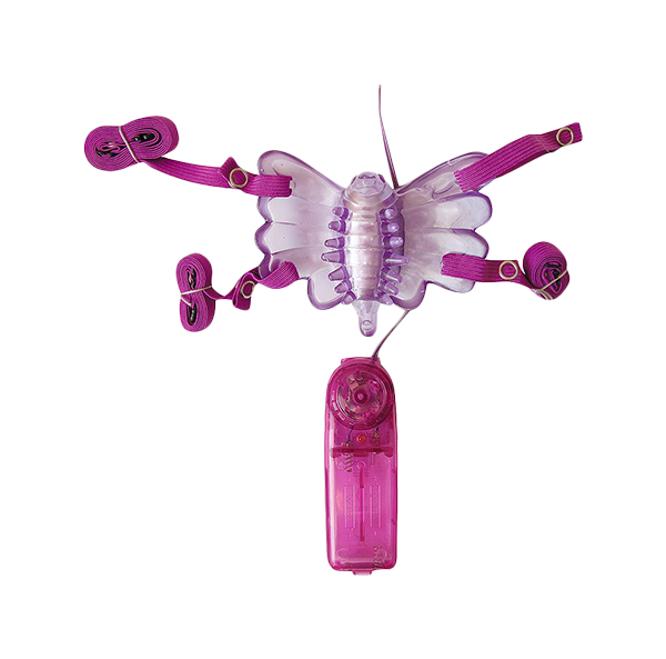 фото Фиолетовая вибробабочка на ремешках с пультом управления вибрацией bior toys