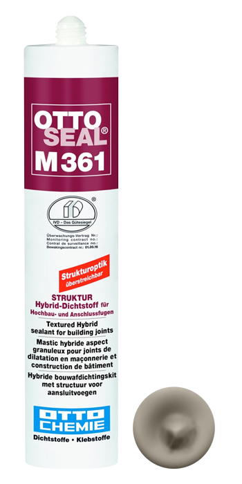 

Фасадный структурированный клей-герметик OTTOSEAL M 361 С102 (цементно-серый), 310мл