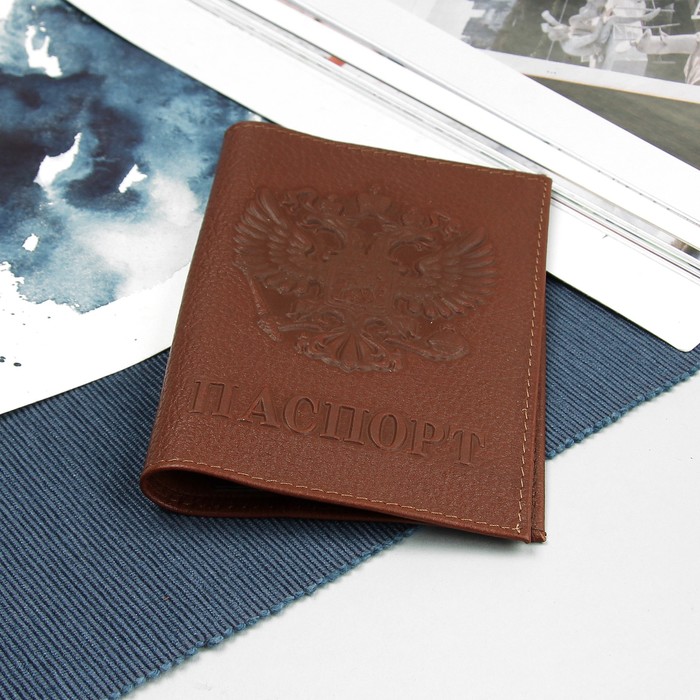 Обложка для паспорта «Герб», цвет коричневый Sima-Land