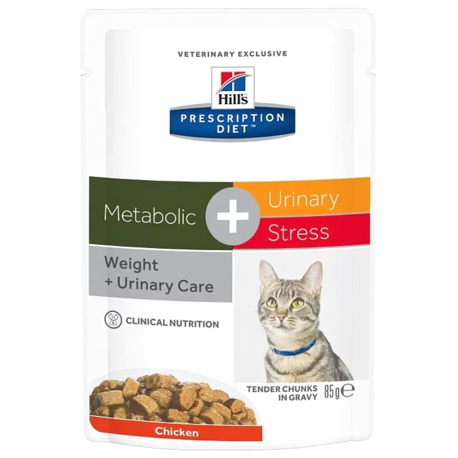 фото Влажный корм для кошек hill's prescription diet metabolic+urinary stress, курица, 85г