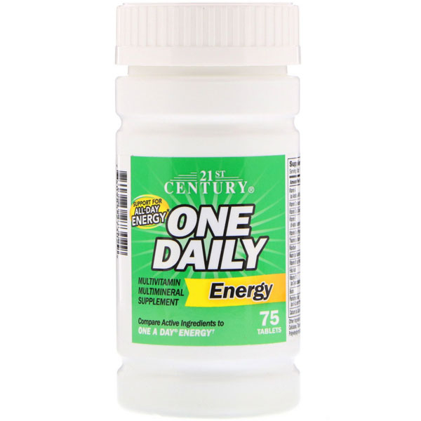 

21st Century - One Daily Energy (75 таблеток) - витамины от A до Zn