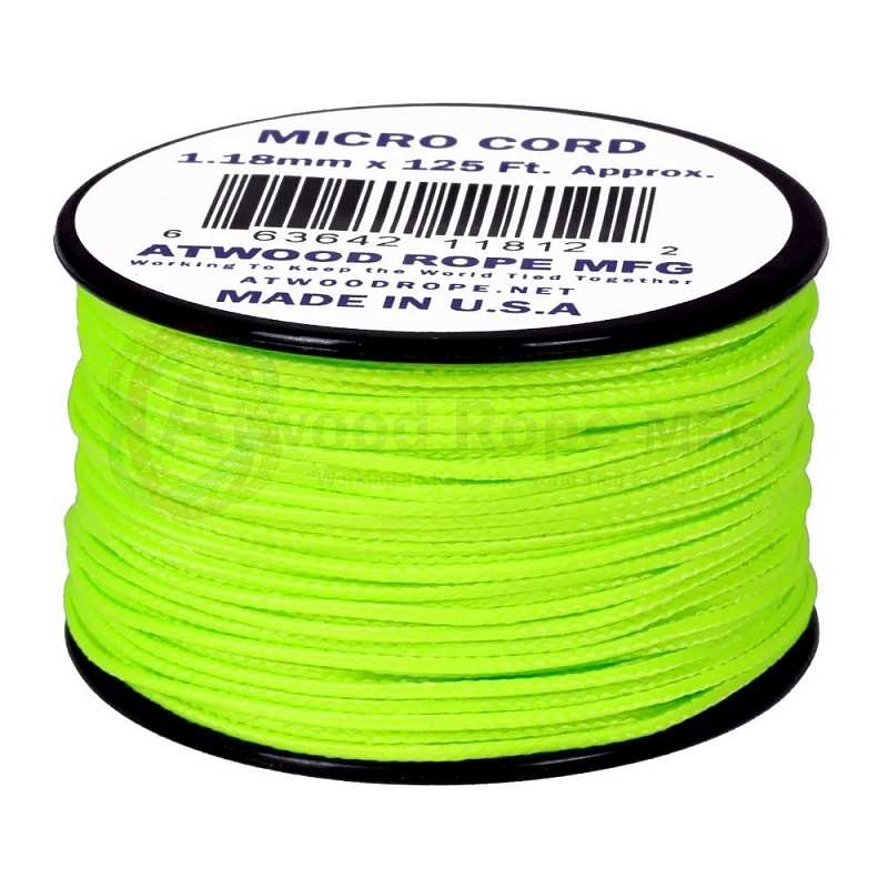 фото Паракорд atwoodrope 1.18мм x 125' micro cord 38м (neon green)