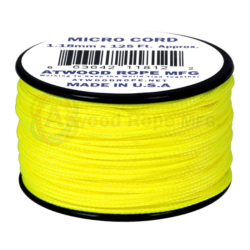 фото Паракорд atwoodrope 1.18мм x 125' micro cord 38м (neon yellow)