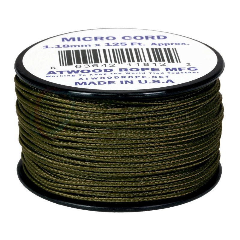 

Паракорд AtwoodRope 1.18мм x 125' Micro Cord 38м (Olive)