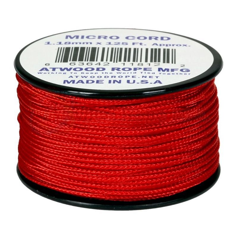 

Паракорд AtwoodRope 1.18мм x 125' Micro Cord 38м (Red)