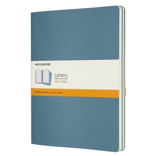 

Блокнот Moleskine Cahier journall XLarge, 60 листов, в линейку,19 х 25 см, голубой, 3 шт.