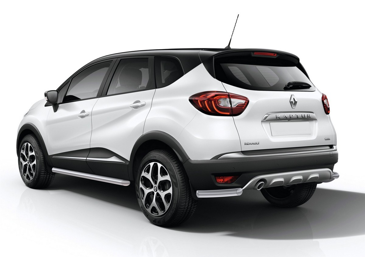 фото Защита заднего бампера d57 уголки rival для renault kaptur 2016-2020, 2 части, r.4704.005