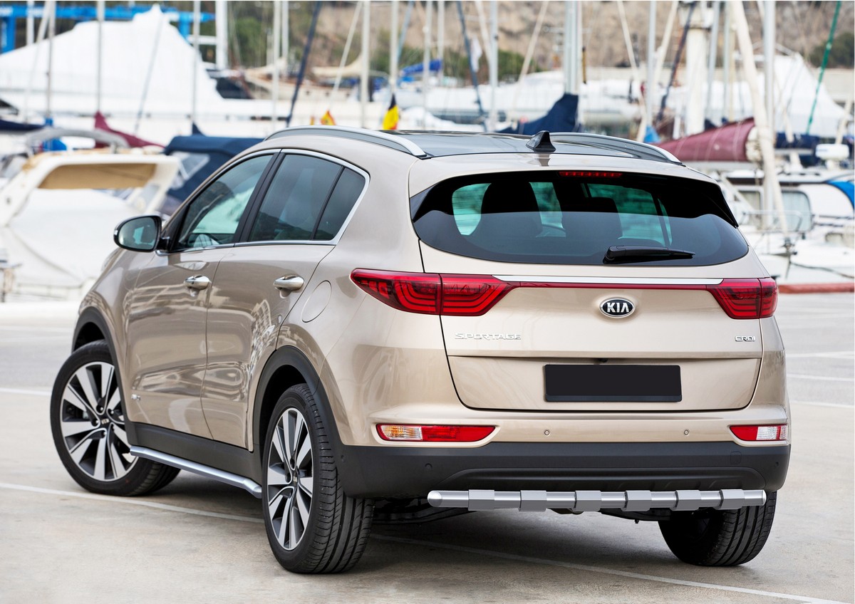 фото Защита заднего бампера d57 усиленная rival kia sportage iv (кр.gt-line) 16-18, r.2809.007