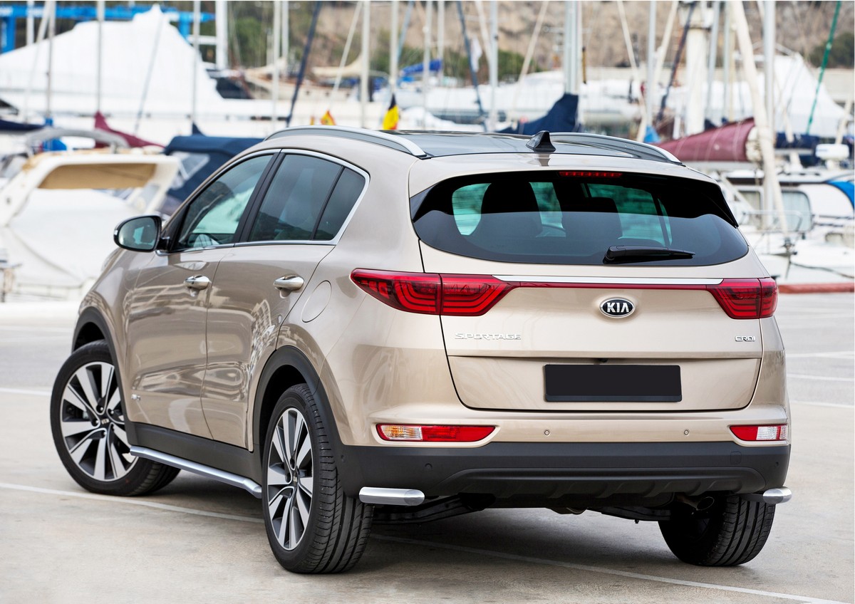 фото Защита заднего бампера d57 уголки rival kia sportage iv (кр.gt-line) 2016-2018, r.2809.008