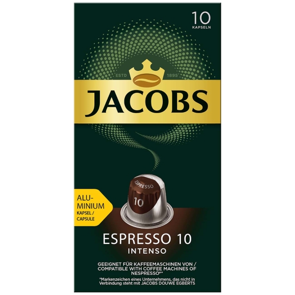 фото Кофе в алюминиевых капсулах jacobs espresso № 10 intenso, 10 штук