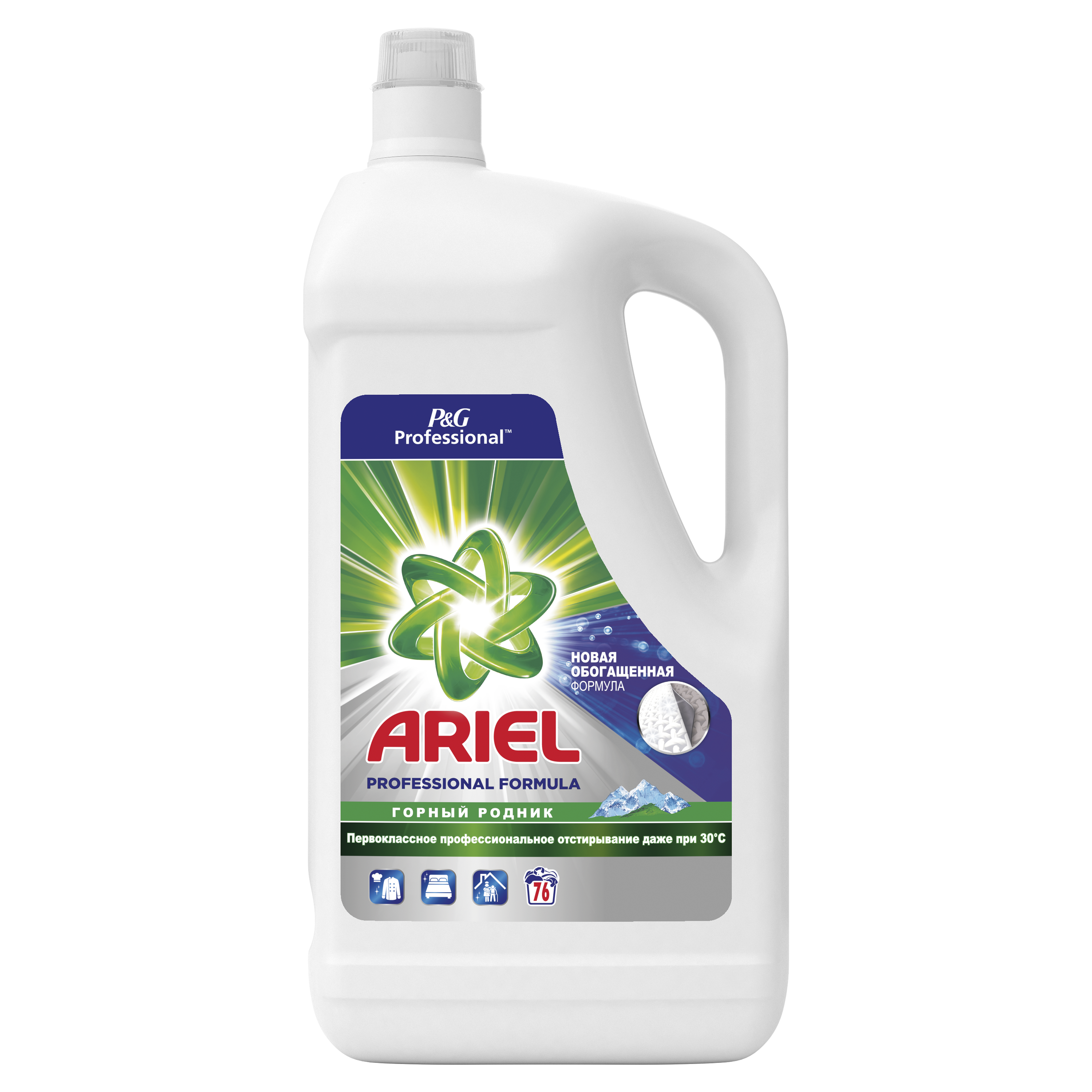 фото Ariel professional горный родник жидкий стиральный порошок 4.94л 76 стирок