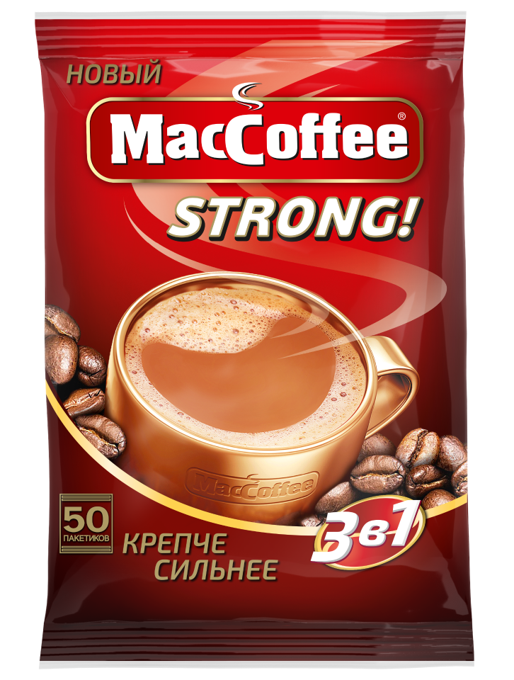 Кофейный напиток растворимый MacCoffee Strong 3в1 16 г х 50 шт.