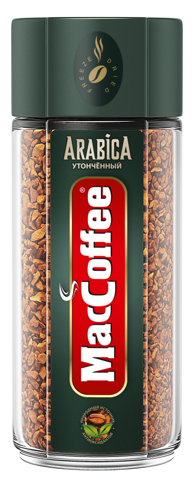 фото Кофе натуральный растворимый сублимированный maccoffee arabica, 100г