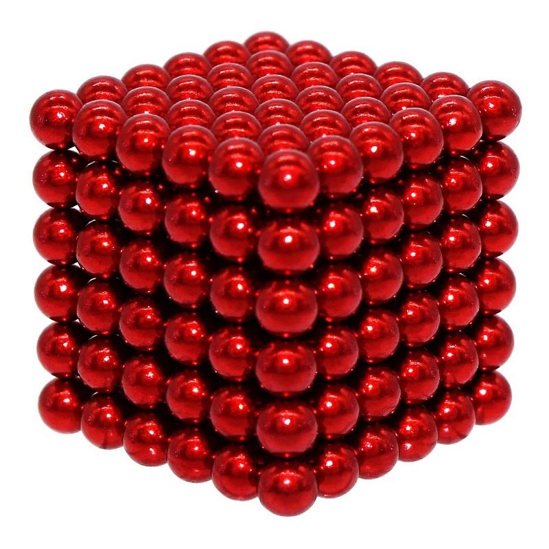 Купить Конструктор из неодимовых магнитов куб красный, 216 шариков, 5 мм Magnetic Cube, Конструктор из неодимовых магнитов Magnetic Cube Куб красный, 5 мм,