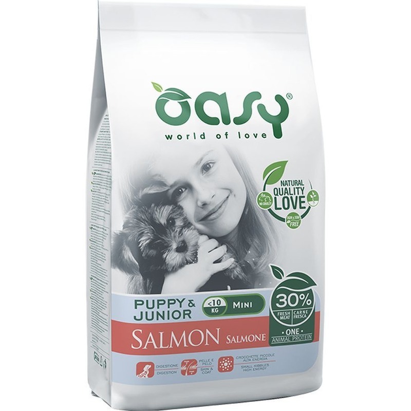 

Сухой корм для щенков Oasy Dry Dog OAP Puppy Mini, лосось, 2.5кг, Dry Dog OAP Puppy Mini