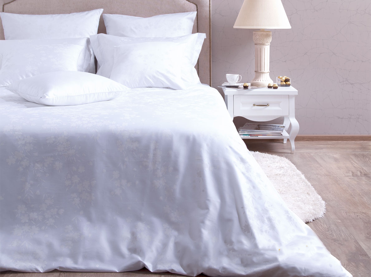 фото Комплект постельного белья "белла белый" 1,5 спальный хлопковый край