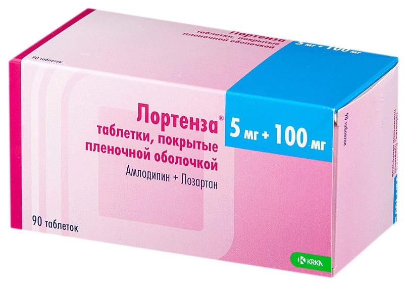 фото Лортенза таблетки, покрытые пленочной оболочкой 5 мг+100 мг №90 krka
