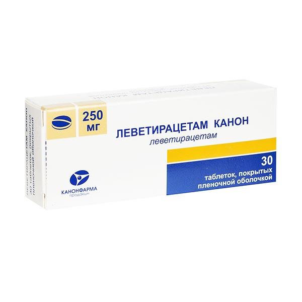 фото Леветирацетам канон таблетки п.п.о. 250 мг 30 шт. канонфарма продакшн зао