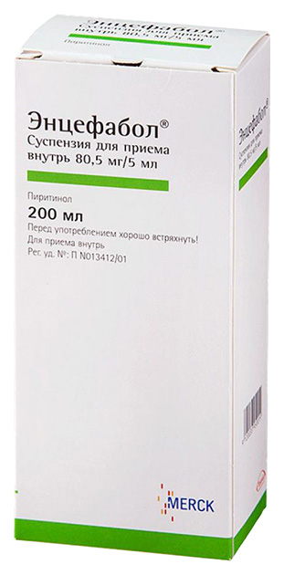 

Энцефабол сусп оралн 80,5 мг/5 мл фл 200 мл