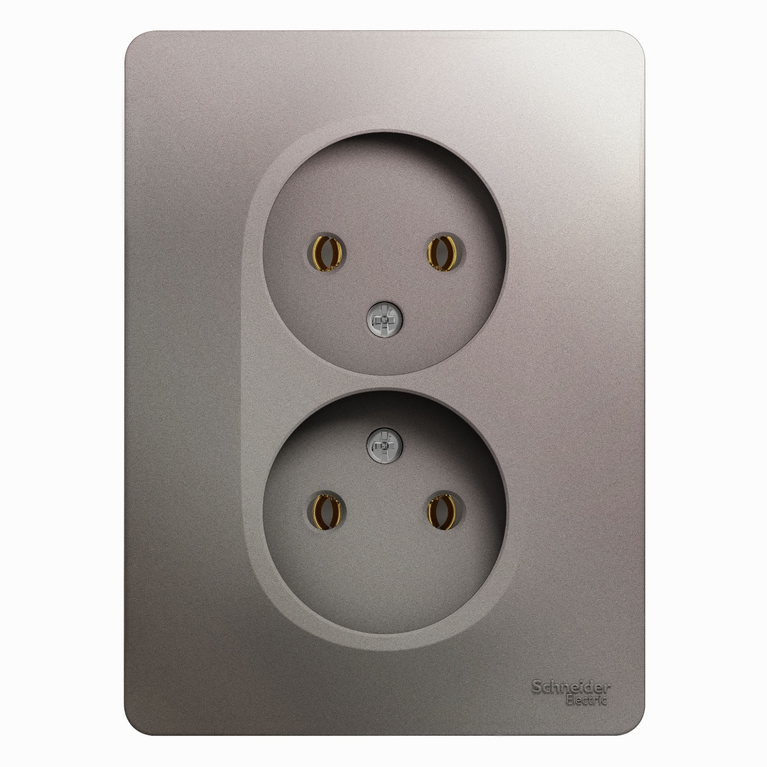 

Розетка 2-ая б/з Schneider Electric Glossa (в сборе) Платина, Серый