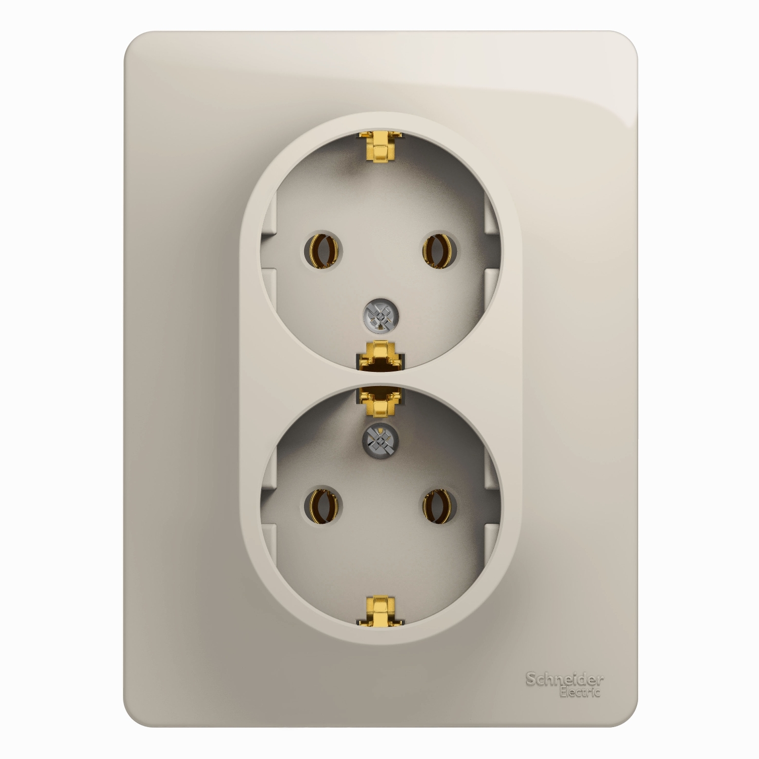 

Розетка 2-ая с/з Schneider Electric Glossa Молочная (в сборе), Бежевый