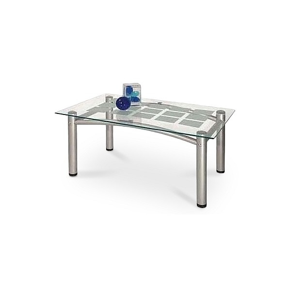 фото Журнальный столик мебелик робер 3м 90х55х43 см, металлик/прозрачное
