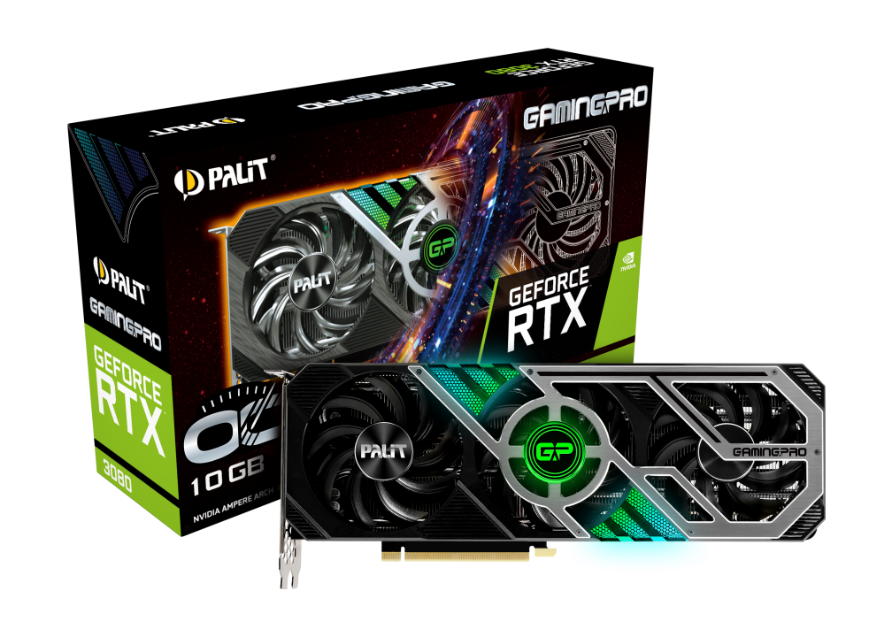 фото Видеокарта palit nvidia geforce rtx 3080 gamingpro oc (ned3080s19ia-132aa)