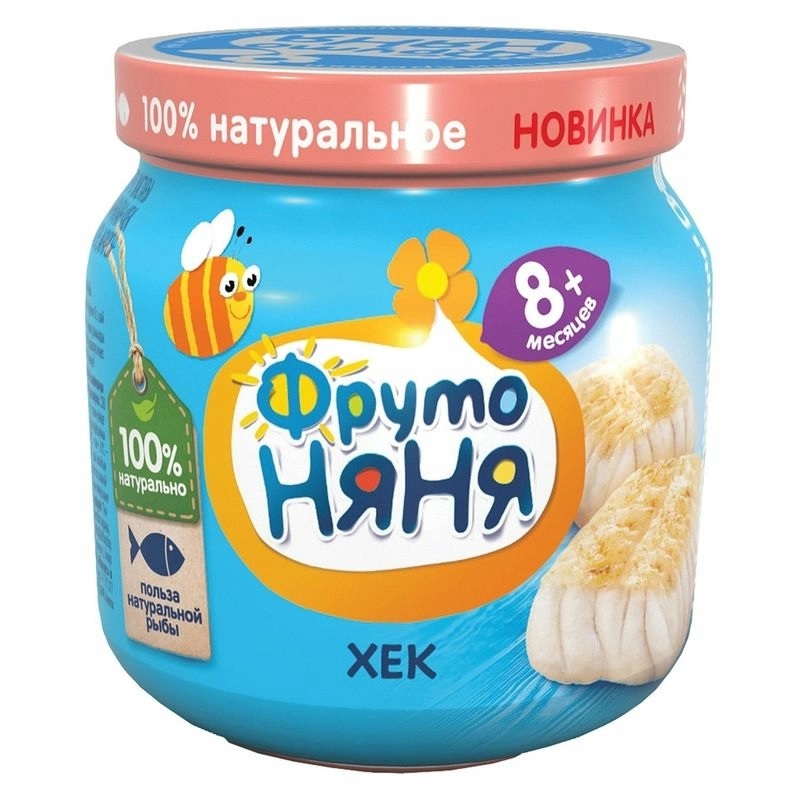 Пюре рыбное ФрутоНяня Хек, 80 г, 1 шт.