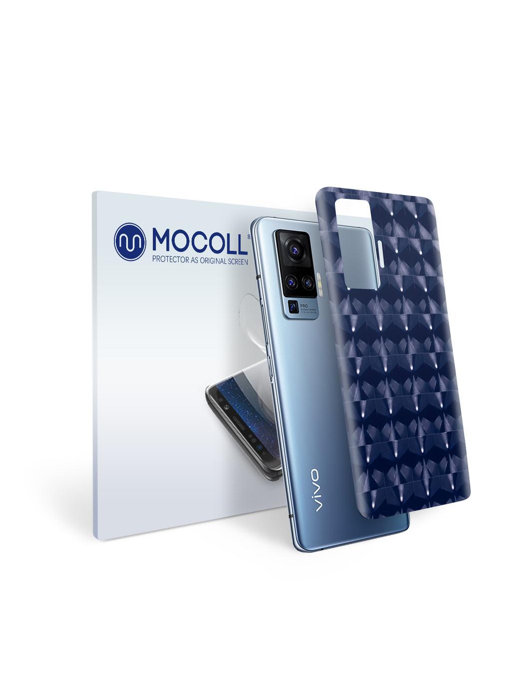 

Пленка защитная MOCOLL для задней панели VIVO Z3/Z3i Кошачий глаз Синий