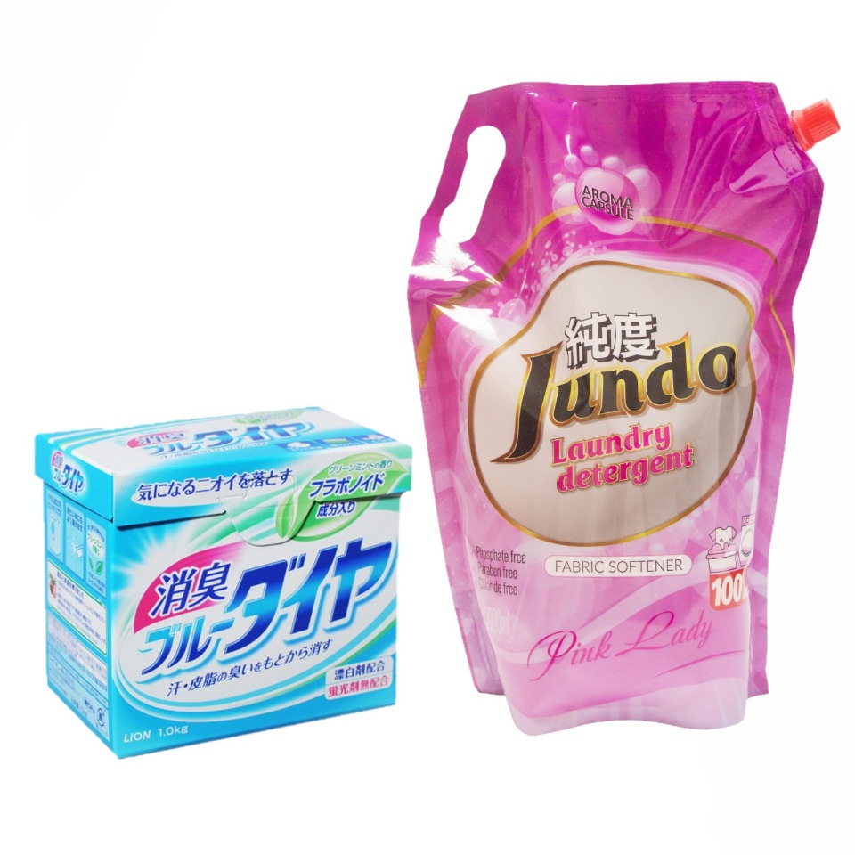 

Стиральный порошок LION Голубой бриллиант 900 гр + Кондиционер Jundo «Pink Lady» 2 л