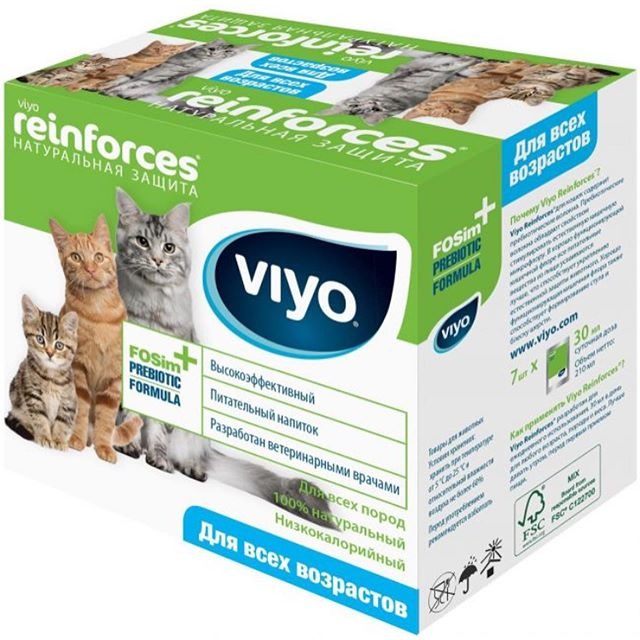 Напиток пребиотический для кошек всех возрастов Viyo Reinforces All Ages Cat, 30 мл, 7шт