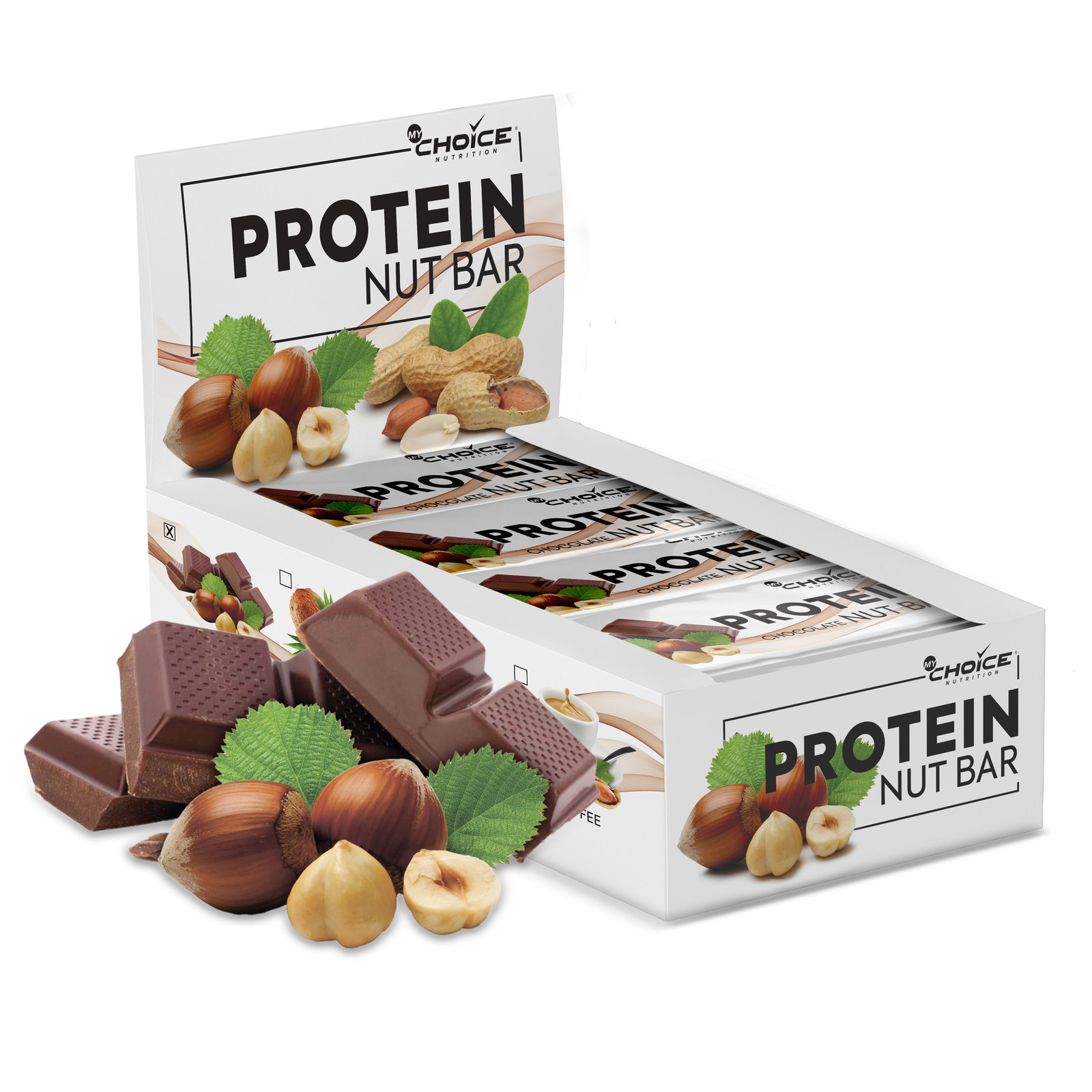 фото Батончики mychoice nutrition protein nut bar (20 шт х 40 г) шоколад my choice nutrition