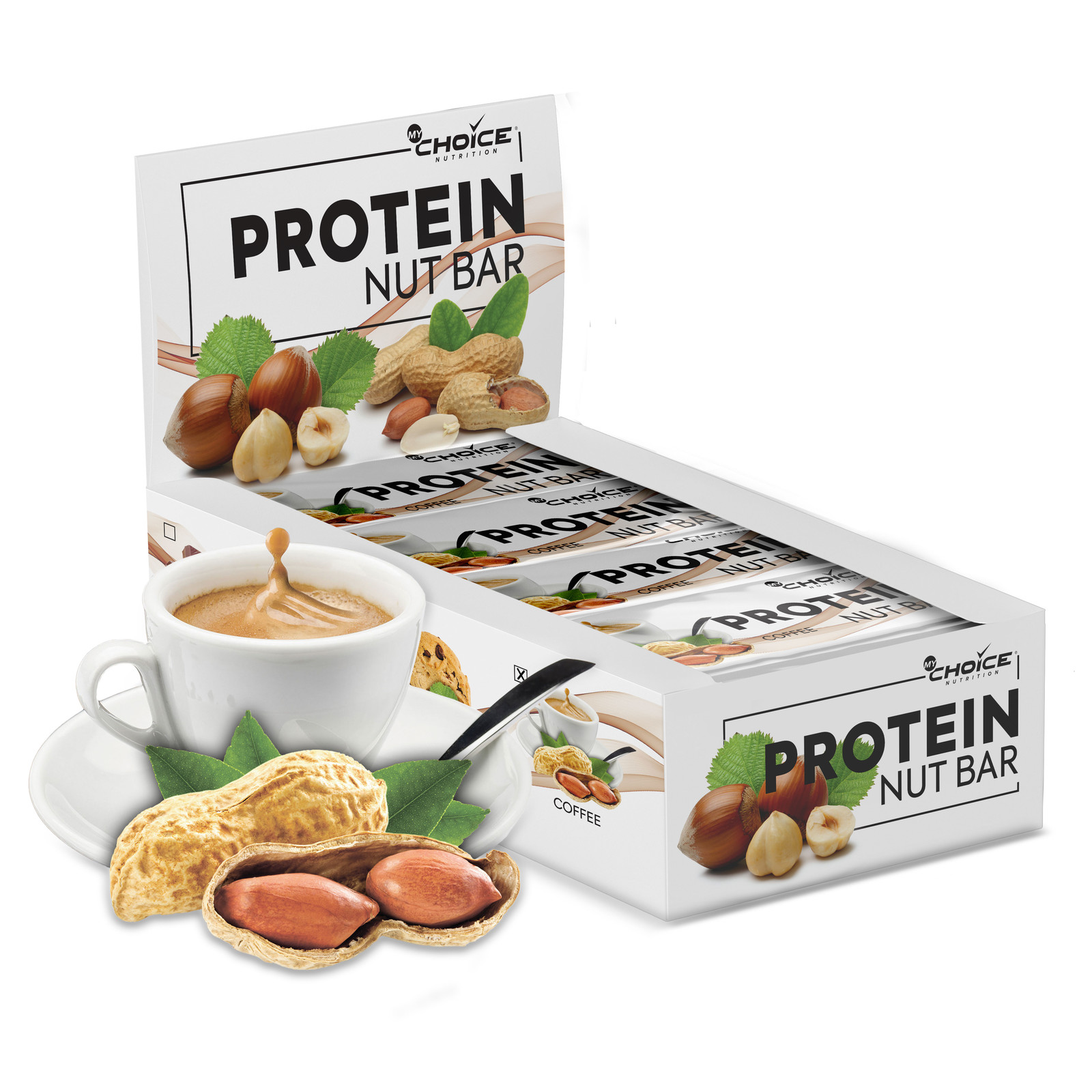 фото Батончики mychoice nutrition protein nut bar (20 шт х 40 г) кофе my choice nutrition