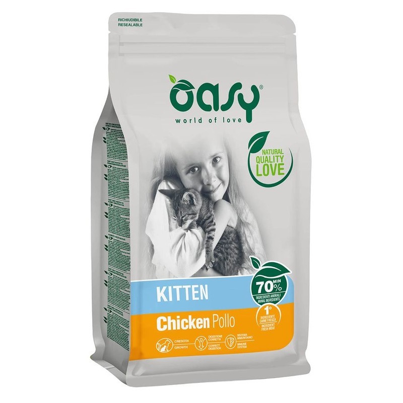 

Сухой корм для котят Oasy Dry Cat, курица, 0.3кг, Dry Cat