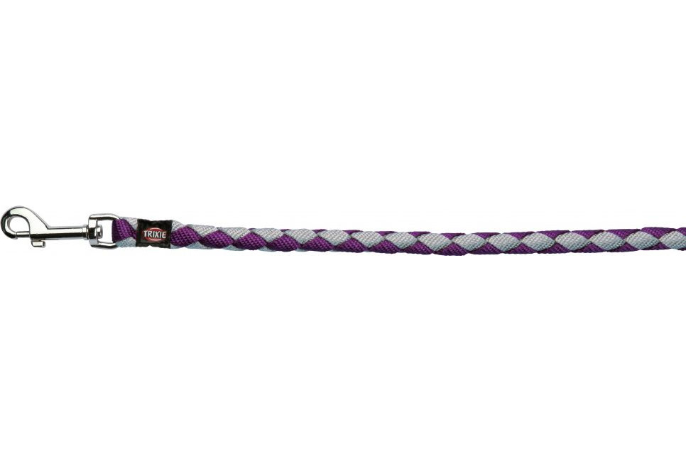 фото Поводок универсальный для собак trixie, нейлон, фиолетовый, серый, длина 1 м х 12мм