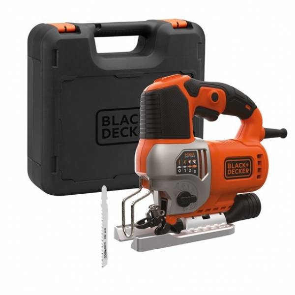 Лобзик BES610K BLACK+DECKER, 650 Вт, 90 мм пилка, кейс аккумуляторный садовый воздуходув decker