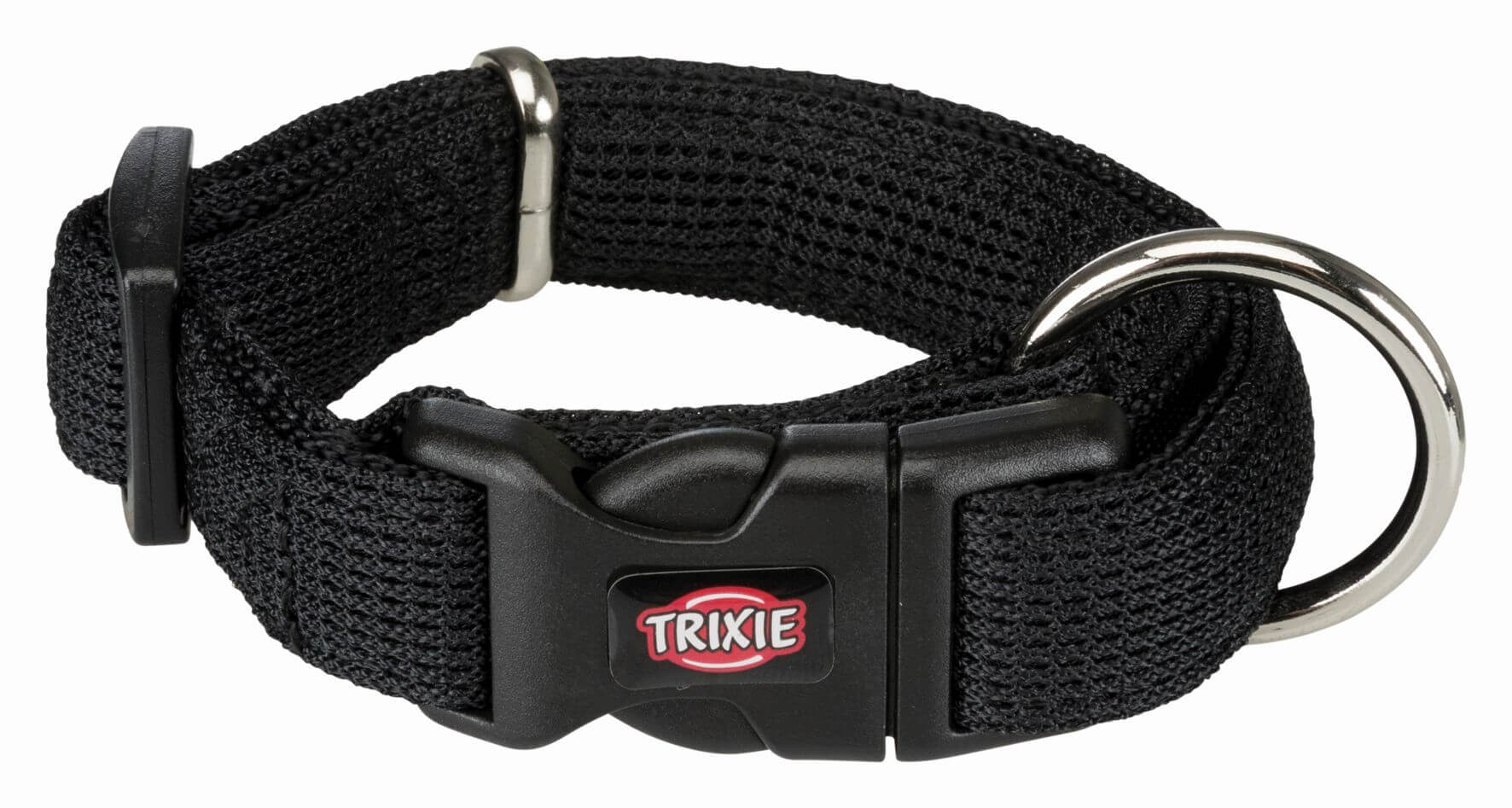 фото Ошейник для собак повседневный trixie, обхват шеи 22 см, нейлон, черный