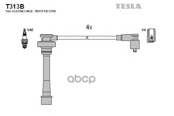 фото Провода зажигания (комплект) tesla t313b