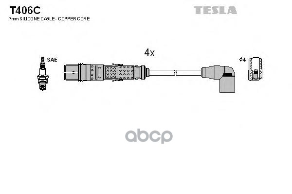 фото Провода зажигания (комплект) tesla t406c