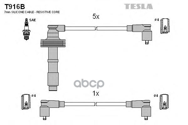 

Провода Зажигания (комплект) TESLA T916B