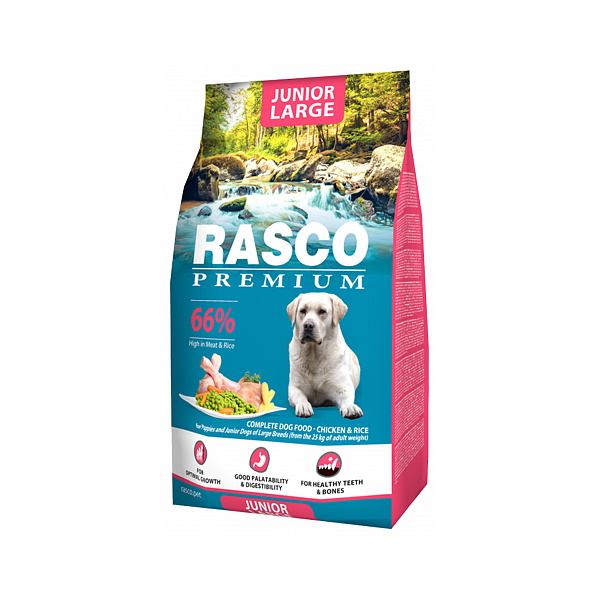 

Сухой корм для щенков Rasco Premium Junior Large, курица, 3кг, Junior Large