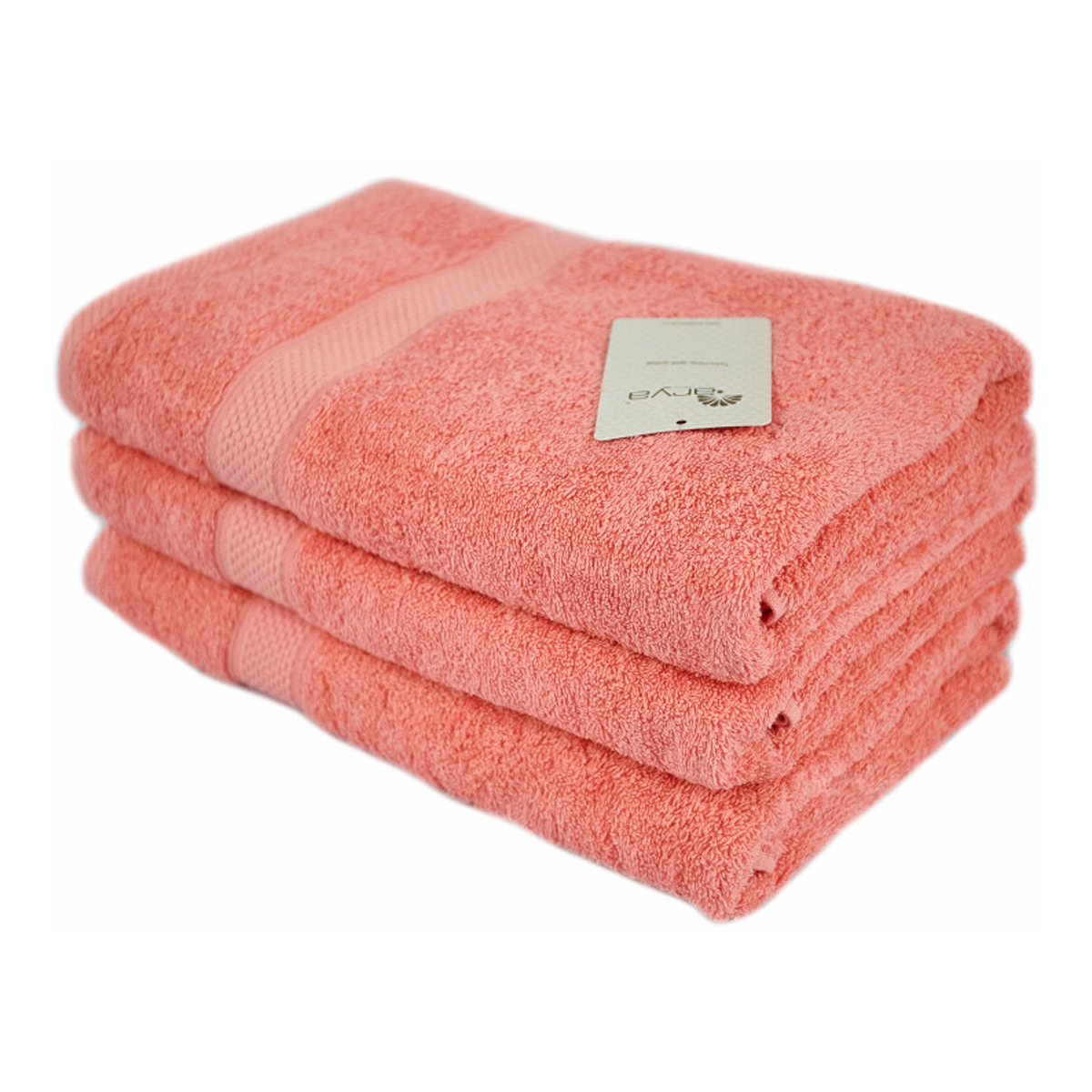 Полотенце кухонное банное однотонное махровое Arya Miranda Soft 30X50 коралловый -розовое