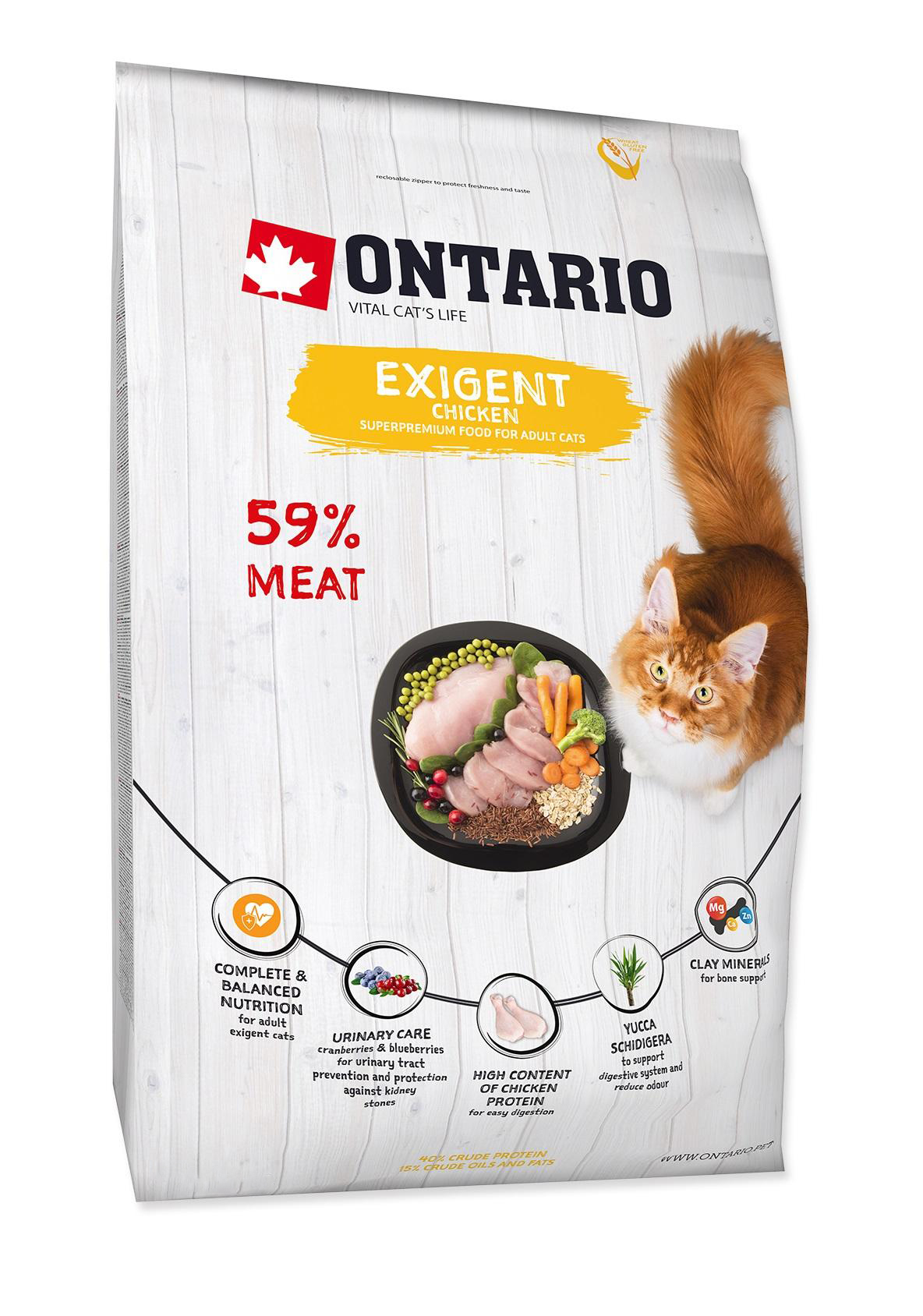 фото Сухой корм для кошек ontario exigent, курица, 2кг