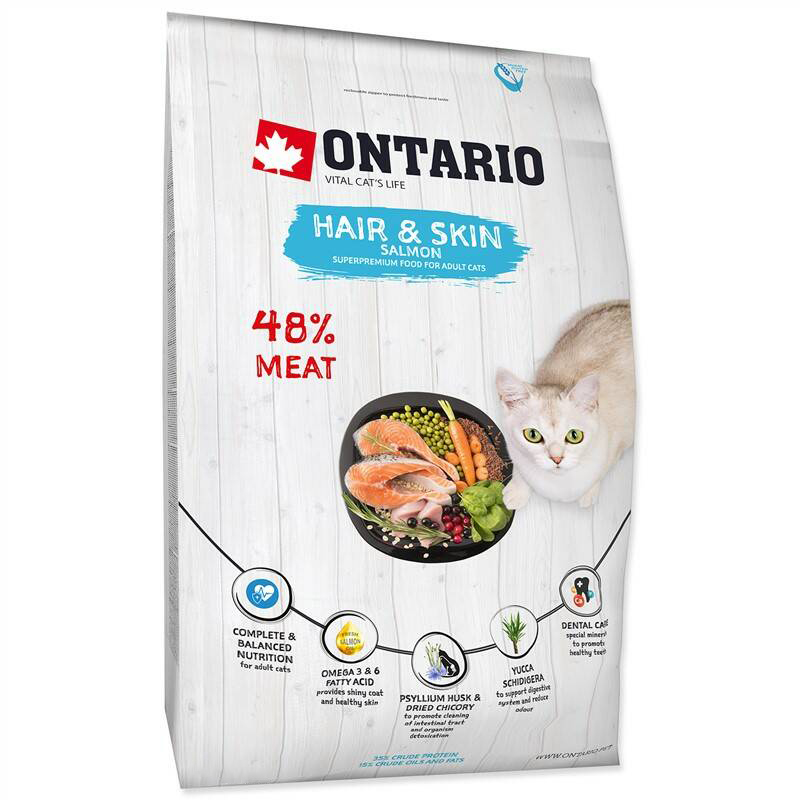 Сухой корм для кошек Ontario Hair Skin, рыба,  0.4кг