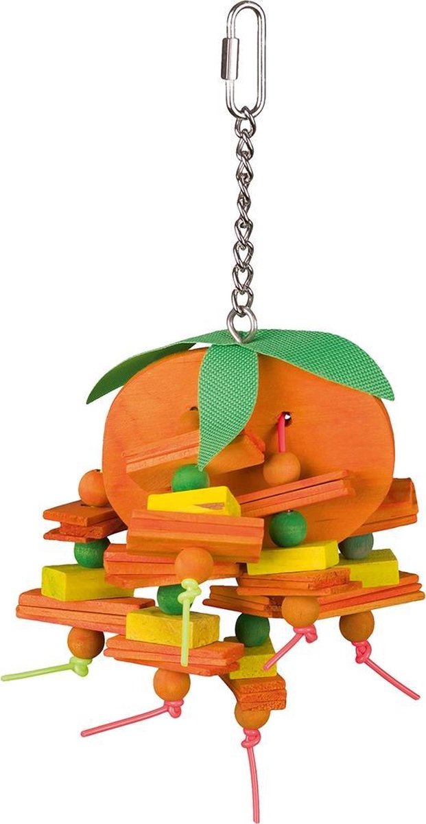 Подвеска для попугаев Nobby Апельсин, оранжевый, желтый, зеленый, 9х9х21 см