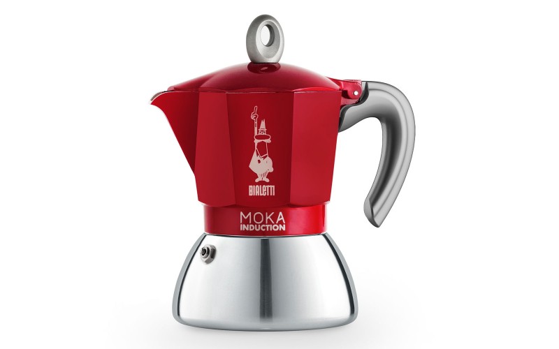 фото Гейзерная кофеварка bialetti new moka induction red 4 порции